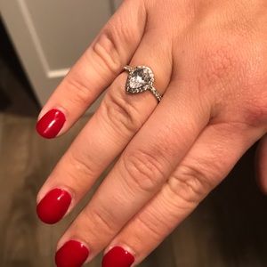 Pear cz ring